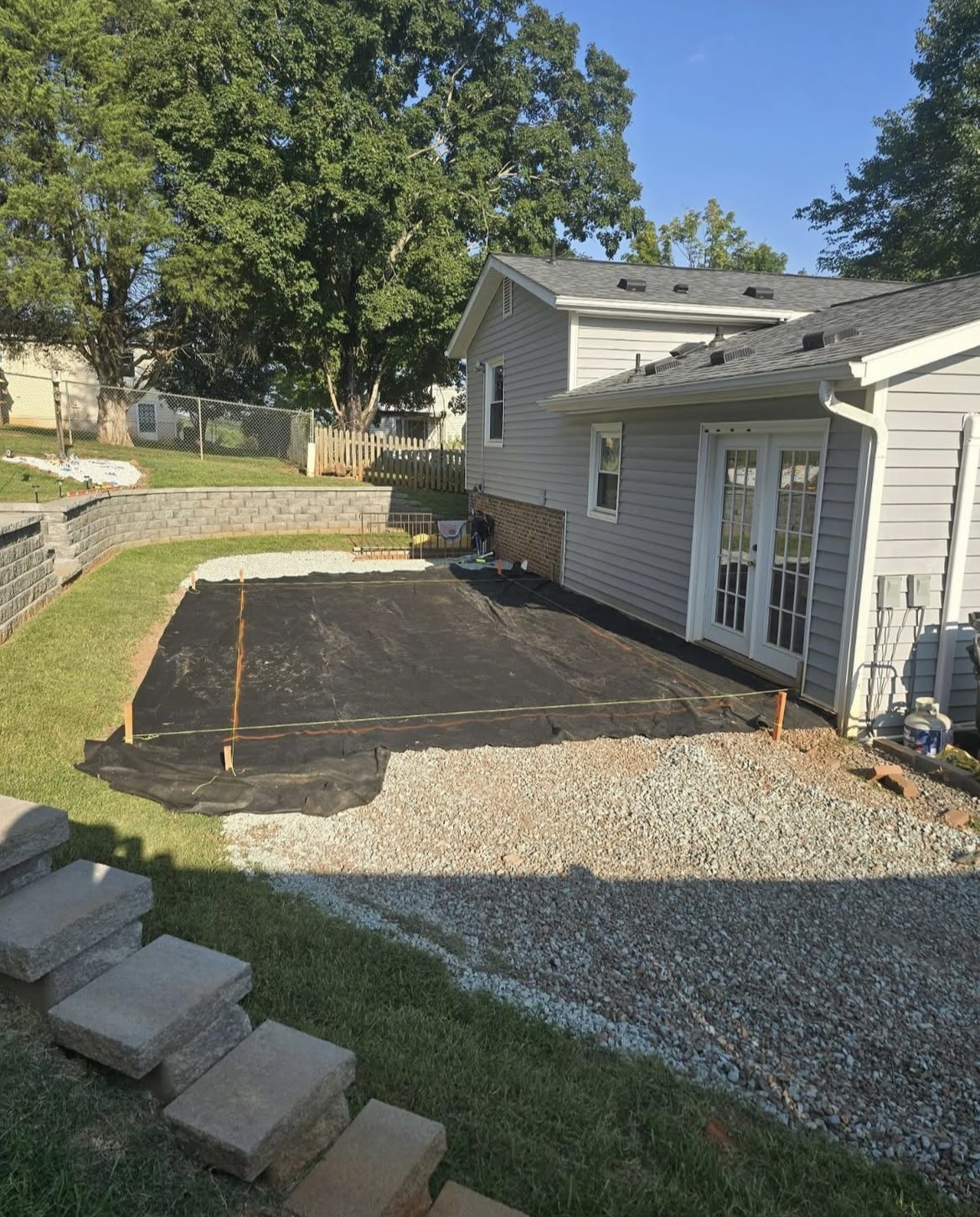 Porcelain paver patio photo